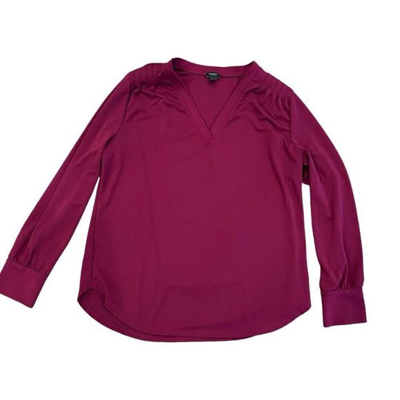 Women’s Ann Taylor Shoulder Pleated Blouse Top Size Large Career Basic - Picture 1 of 7